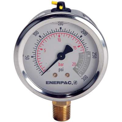 Pressure Gauge,0 To 300 PSI,2-