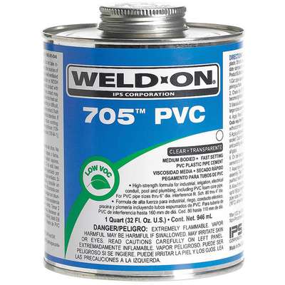 Pipe Cement,Clear,8 Oz,PVC