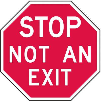 Not An Exit Sign,12 x 12In,Wht/