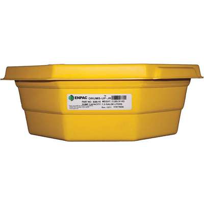 Spill Tray,Yellow,7.5 Gal.,Hdpe