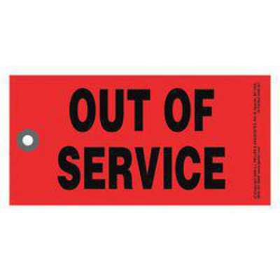 Out Of Service Tag,Rectangle,6-