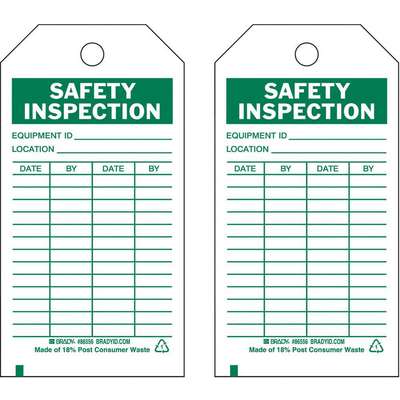 Safety Inspection Tag,5-3/4 x