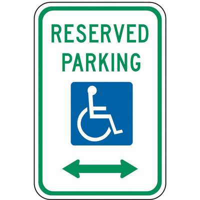 Parking Sign,18 x 12In,Grn And