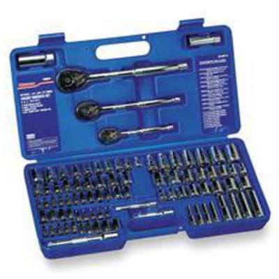 Socket Set,1/4,3/8,1/2 Dr,89 Pc