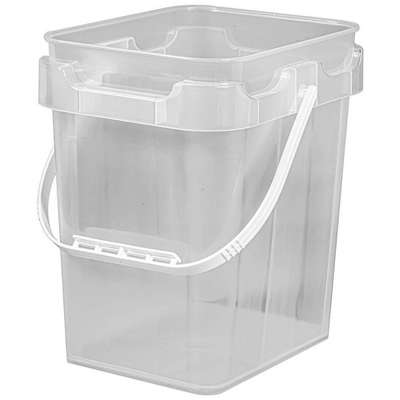 Bucket,Plastic,Clear,14-1/2"x9-