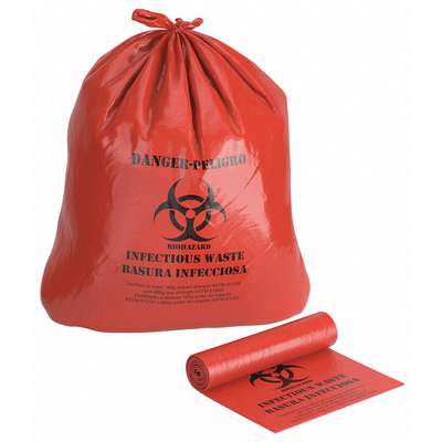 Biohazard Bags,30 Gal.,Red,