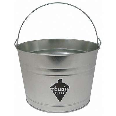 Pail,4.3 Gal.,Galvanized Steel,