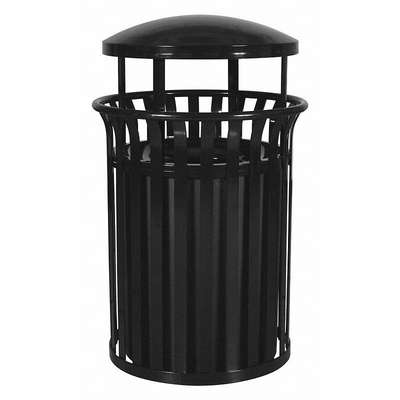 Trash Can,35 Gal.,Black