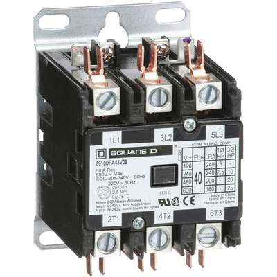 Contactor,208/240VAC,40A,3P,