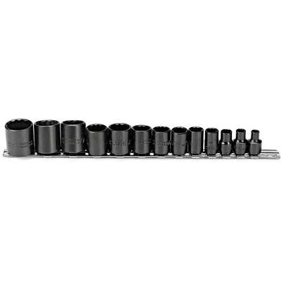 Socket Set,SAE,3/8 In. Dr,13 Pc