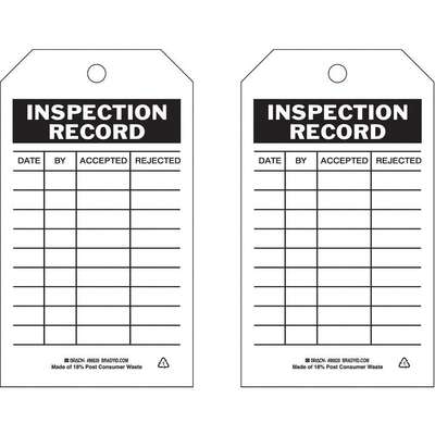 Inspection Rcd Tag,5-3/4 x 3