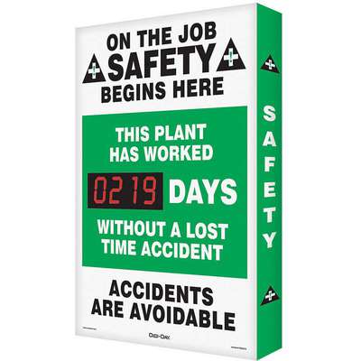 Safety Record Signs,29 x 20In,