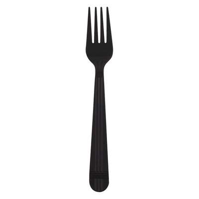 Disposable Fork,Black,Plastic,