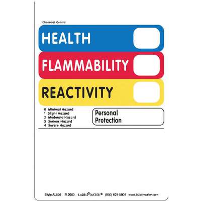 Hazcom Label,Paper,6 In. W x 6