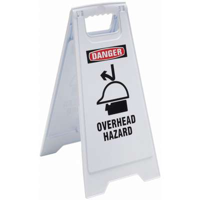 Floor Sign,White,Polypropylene,