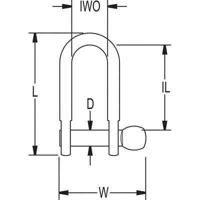 D Shackle,Screw Pin,8265 Lb.