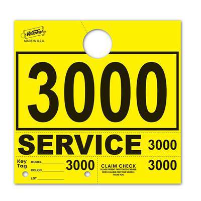 Srvc Hang Tag-Yellow 3000-3999