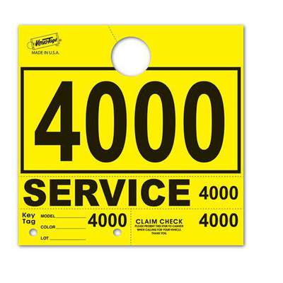 Srvc Hang Tag-Yellow 4000-4999