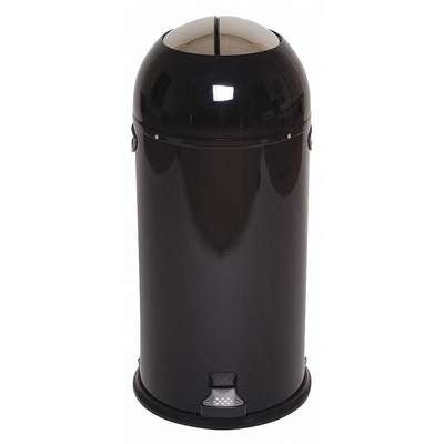 Wastebasket,Round,10 Gal.,Black