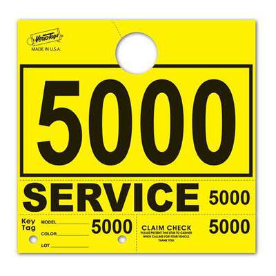 Srvc Hang Tag-Yellow 5000-5999