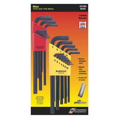 Hex Key Set,L-Shaped,Sae/