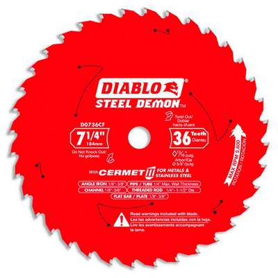 Cermet Tipped Saw Blade,7 1/4