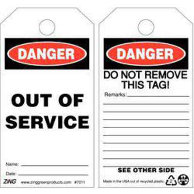 Danger Tag,5-3/4 x 3 In,Plstc,