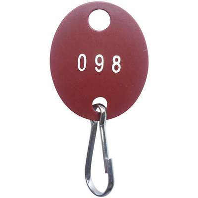 Key Tag Numbered 1 To 100,Oval,