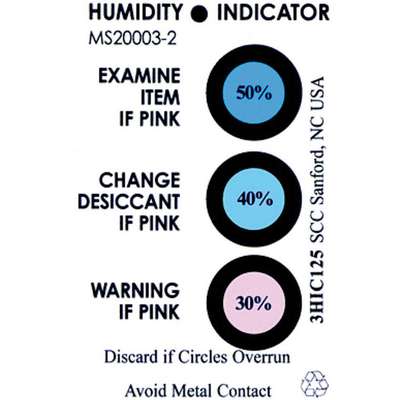 Humidity Indicator,3in.Lx2in.