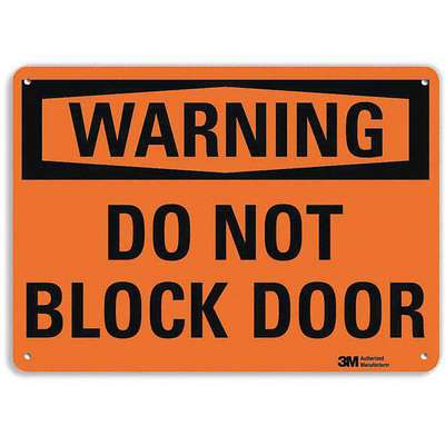 Warning Sign,Do Not Block Door,