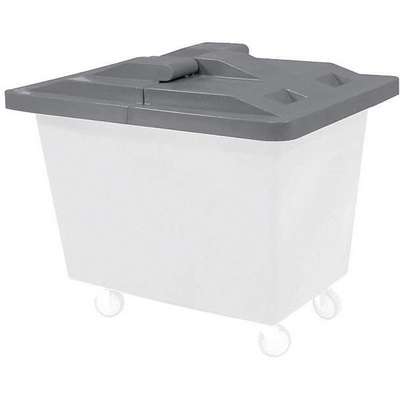 Poly Hinged Lid,16 Bu,Gray