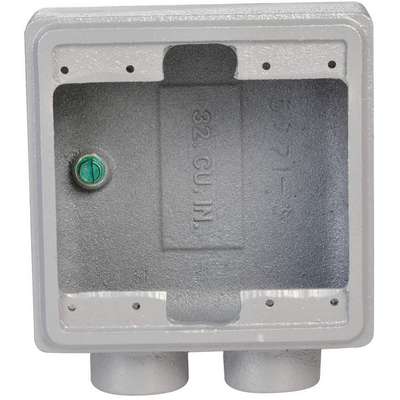 Weatherproof Box,2Gang,3/4" Hub