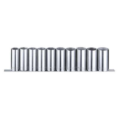 Socket Set,1/2",Metric,Chrome,