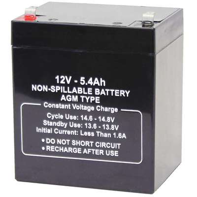 Battery,12VDC,5.4Ah,0.187"