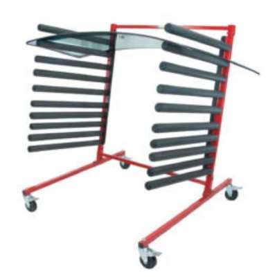 10 Slot Mobile Glass Rack