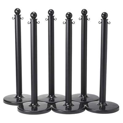 Barrier Post,40 In. H,Black,PK6