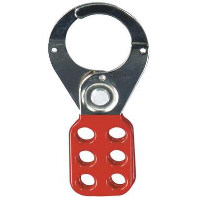 Lockout Hasp,Snap-On,Red,Steel,