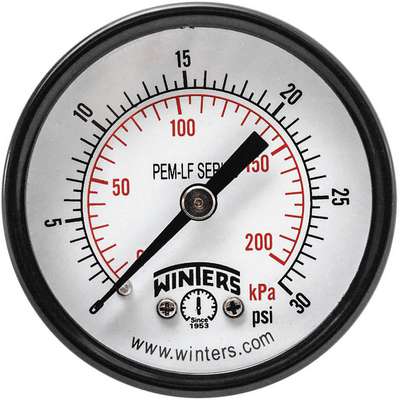 Gauge,Pressure,2in.,0 To 30 PSI