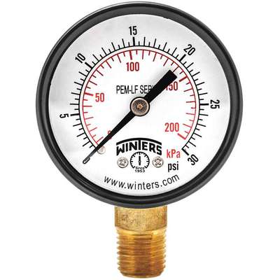 Gauge,Pressure,2in.,0 To 30 PSI