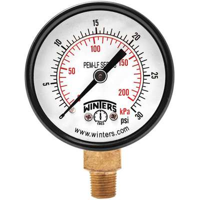 Gauge,Pressure,2in.,0 To 30 PSI