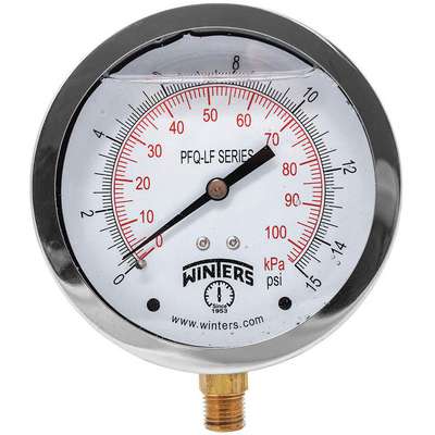 Gauge,Pressure,4in.,0 To 15 PSI