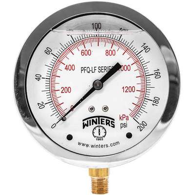 Gauge,Pressure,4in.,0 To 200