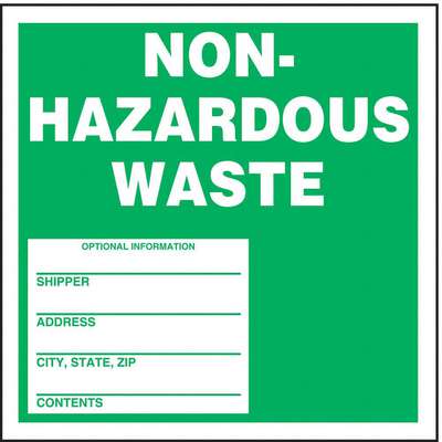 Dot Handling Label,Waste,6" W,