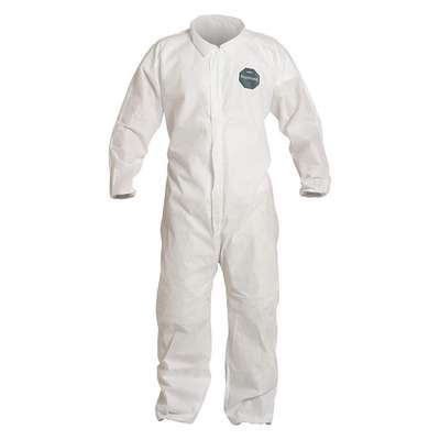 Collared Disp. Coverall,White,