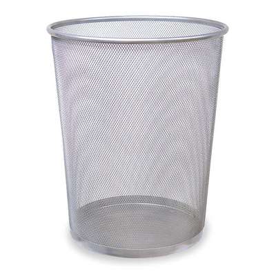 Wastebasket,Round,5 Gal.,Silver