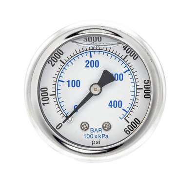 Pressure Gauge,1/4 In. NPT,2