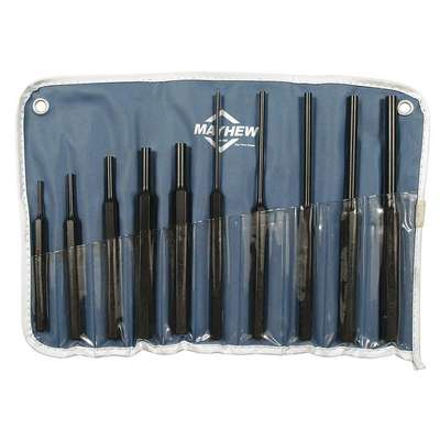 Drive Pin Punch Set,10 Pieces,