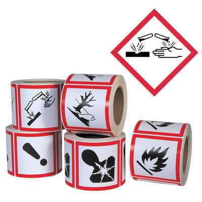 Pictogram Label,Corrosive,PK500