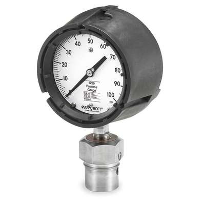 Pressure Gauge,0 To 100 PSI,4-