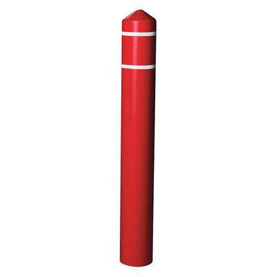 Bollard Cover,6in,RD With Wht